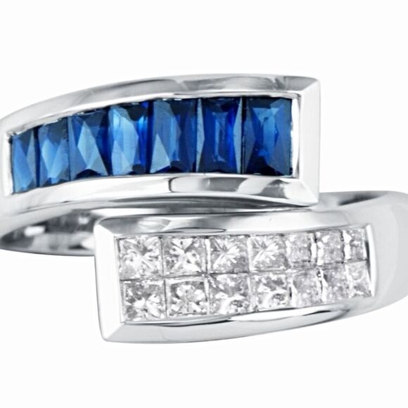 THIS RING IS ONLINE RIGHT NOW FOR $1999 GENUINE SAPPHIRE & DIAMOND BAND - Picture 4 of 8
